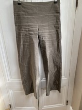Sarah Pacini Linen Trousers Size 1  Uk10 Taupe