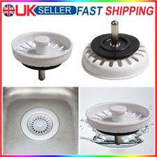 Diameter-74mm Kitchen Sink Basket Strainer Waste Plug Coloured White Plug Parts