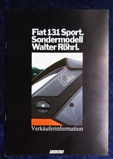Fiat 131 Sport Special Model Walter Röhrl seller information!!!!!