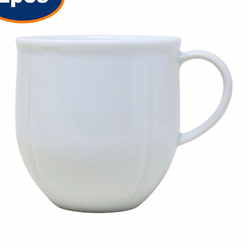 White ceramic mug - white,
