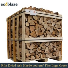 Ecoblaze Kiln Dried Hardwood Firewood, Alder Logs for Wood Burners, Crate 1200L