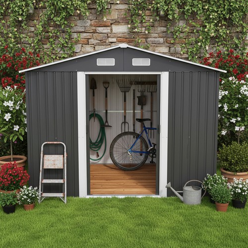 Garden shed metal - shed, grey