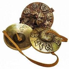Tibetan Buddhist Tingsha Cymbals Reiki Bell Chime Metal Cover Nepal Meditation
