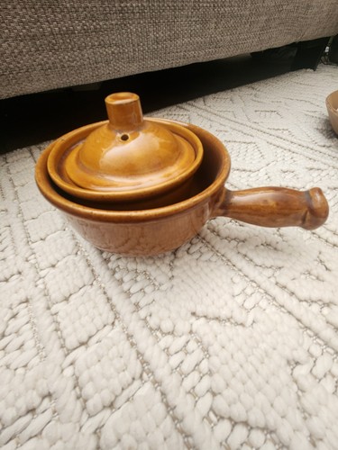 Vintage french brown pottery - vintage,
