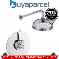 Edwardian Traditional Dual Concealed Thermostatic Shower + Wall Mounted 8" Rose