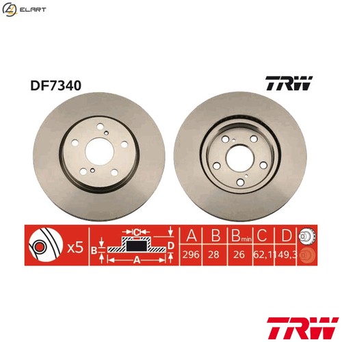 Brake disc df7340 for - df7340, lexus