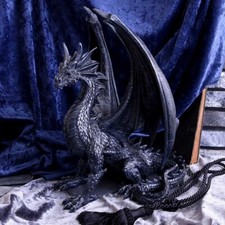 Black Wing Dragon Figurine Large Gothic Dark Fantasy Nemesis Now Statue 37cm