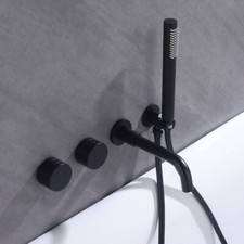 Wall Mounted Black Bath Taps