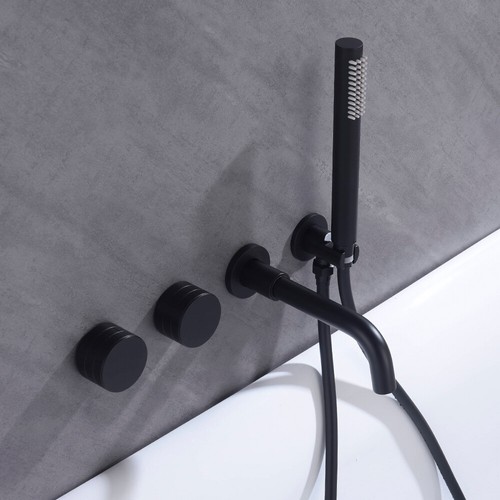 Wall mounted black bath - mounted,