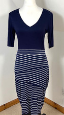 Bodycon Dress Navy Blue White