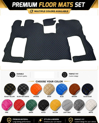 Eco leather truck floor mats - leather,