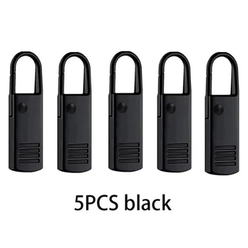5pcs black detachable zipper - black,