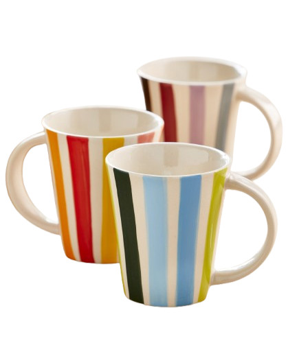 Striped mug 11cm ceramic fair - mug,
