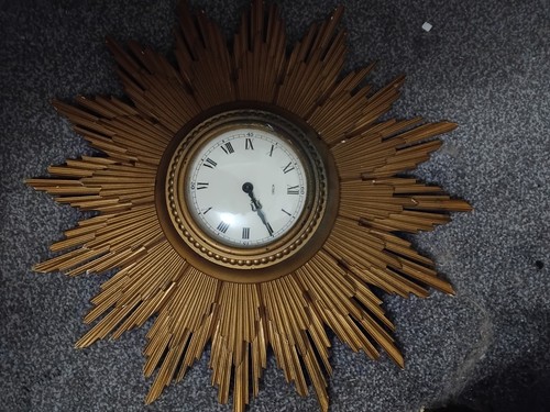 Metamec sunburst clock gold - metamec,
