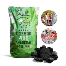 BBQ Lumpwood Charcoal Restaurant Grade Organic Char Coal Alderline 50L
