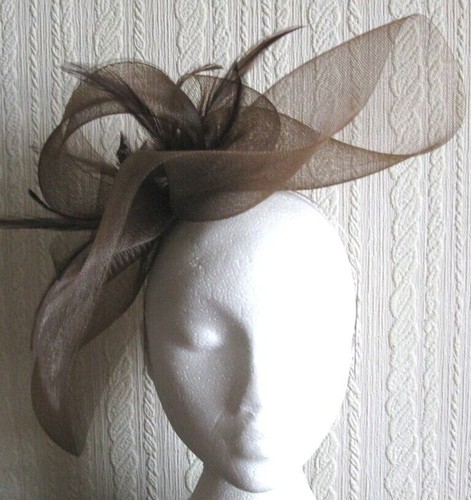 Brown crin fascinator headband - fascinator,