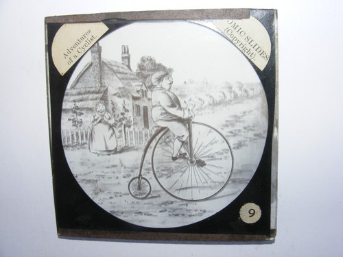 Antique magic lantern glass - antique,