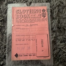 Original Clothing Ration Book