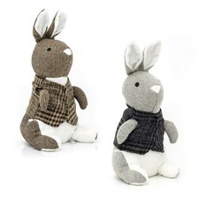 Herringbone Rabbit Door Stop Novelty Fabric Animal Doorstop Hare Door Stopper