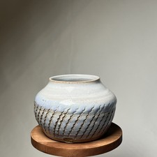 Handmade Art Pottery Vase Blue