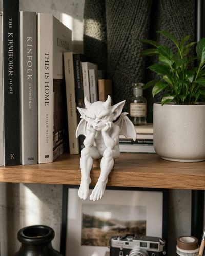 Grumpy gargoyle shelf sitter - shelf,