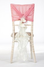 1 ivory Organza & Taffeta Mix Chair Cover Sash Ruffle Accessory 