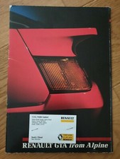 Renault Alpine GTA 1988-89 UK Market Sales Brochure V6 & V6 Turbo
