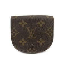Louis Vuitton Monogram Porte Monnaie Gousset Coin Purse Wallet Brown/3BJ0332