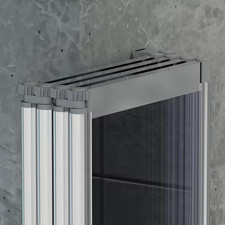 4 Folding Bath Shower Screen Frame Wet Room Clear Glass Panel