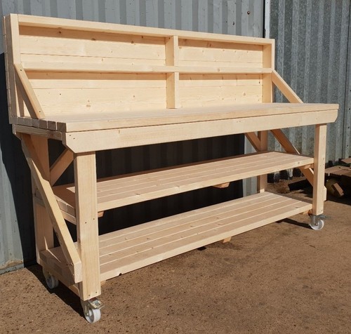 Wooden workbench worktable - wooden,
