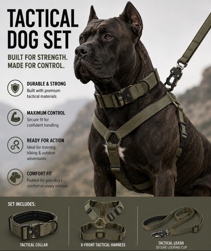 Tactical dog collar harness - dog,