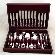 LA REGENCE Design Chinacraft London Silver Service 84 Piece Canteen of Cutlery