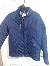 US Polo Assn Boys 12-13 Years Blue Long Sleeved Quilted Jacket (EX COND)