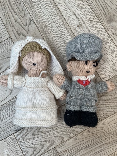Knitted bride and - dolls,