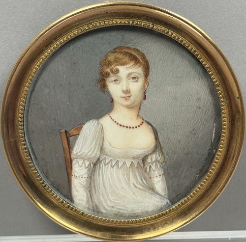 Antique portrait miniature - portrait,