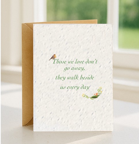 Plantable robin sympathy card - robin,