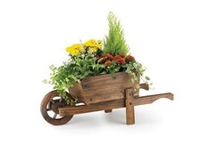 Wooden Wheel Barrow Planter