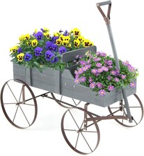 Grey Wooden Garden Wagon
