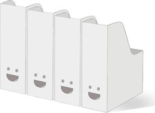 10x Ikea TJABBA White Magazine Fluns File Organiser Holder Storage Box Folder