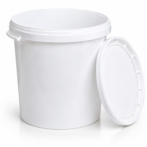 25l white storage bucket - white,