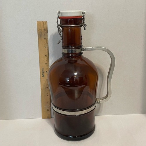 Growler bottle amber glass - bottle,