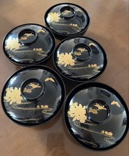 Black Lacquer Lidded Bowls –
