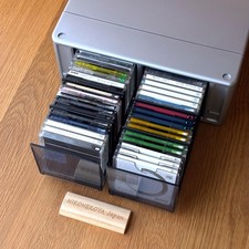 Rare MiniDisc Lot + TEAC Stackable Storage Case Holds 32 MDs for Collectors! #43