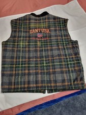 Vintage Gant Vest Gilet Bodywarmer Check Tartan Jacket Liner Retro Men's Size L 
