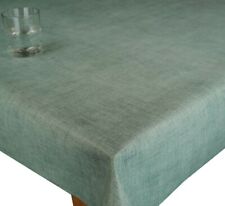 Duckegg Green  Linen Look PVC Vinyl Wipe Clean Oilcloth Tablecloth
