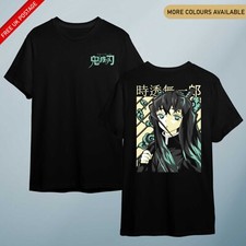 Muichiro Anime T shirt Slayer Demon Samurai Shirt T Shirt Top Gift Front Back