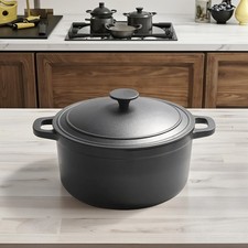 Pre-Seasoned Cast Iron Dutch Oven Pot with Lid and Dual Handles, Heavy-Duty