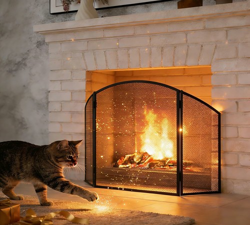 Large folding fire - screen, 3