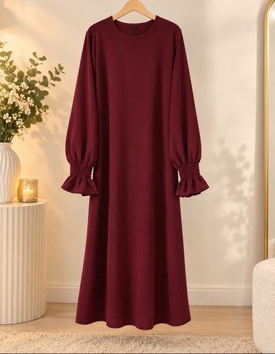 Elegant maroon abaya with - elegant,