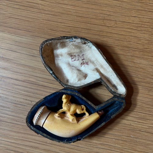 Antique pipe bowl with - antique, dog